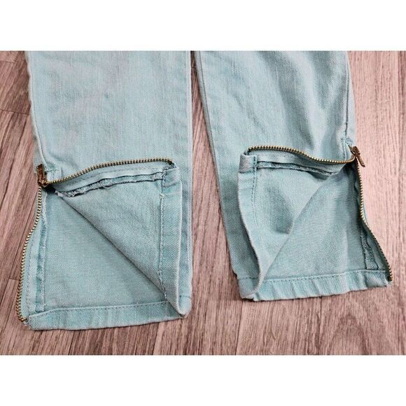 Lee Womens Size 2 Medium Gold Label Aqua Blue Green Denim Jeans - Picture 4 of 12